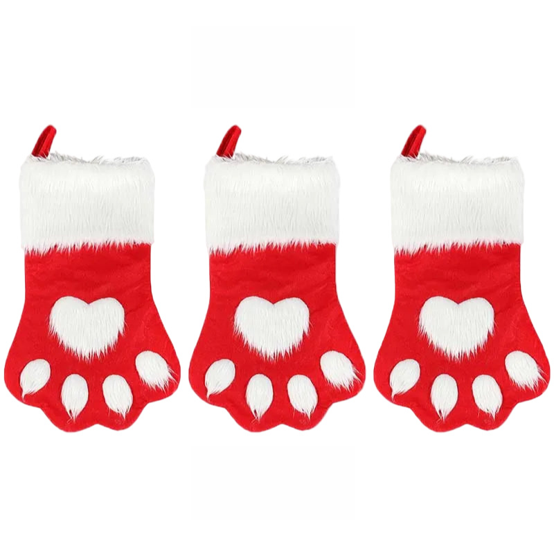 Christmas Dog Paw Stocking
