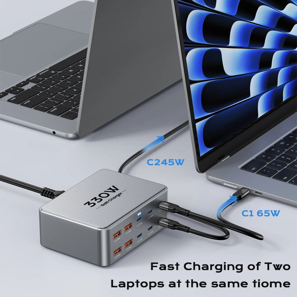 USB Charger GaN 330W Multiport Fast Charging Station