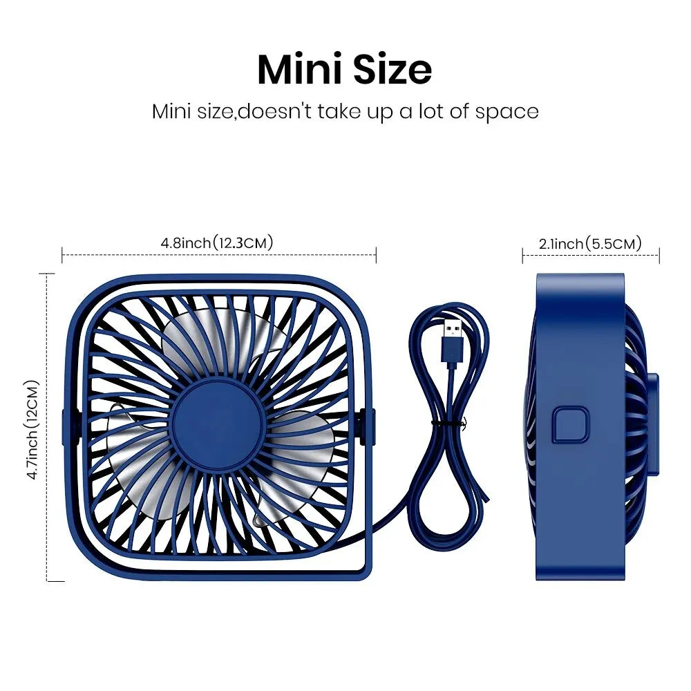 Portable Mini Desk Fan (Blue)