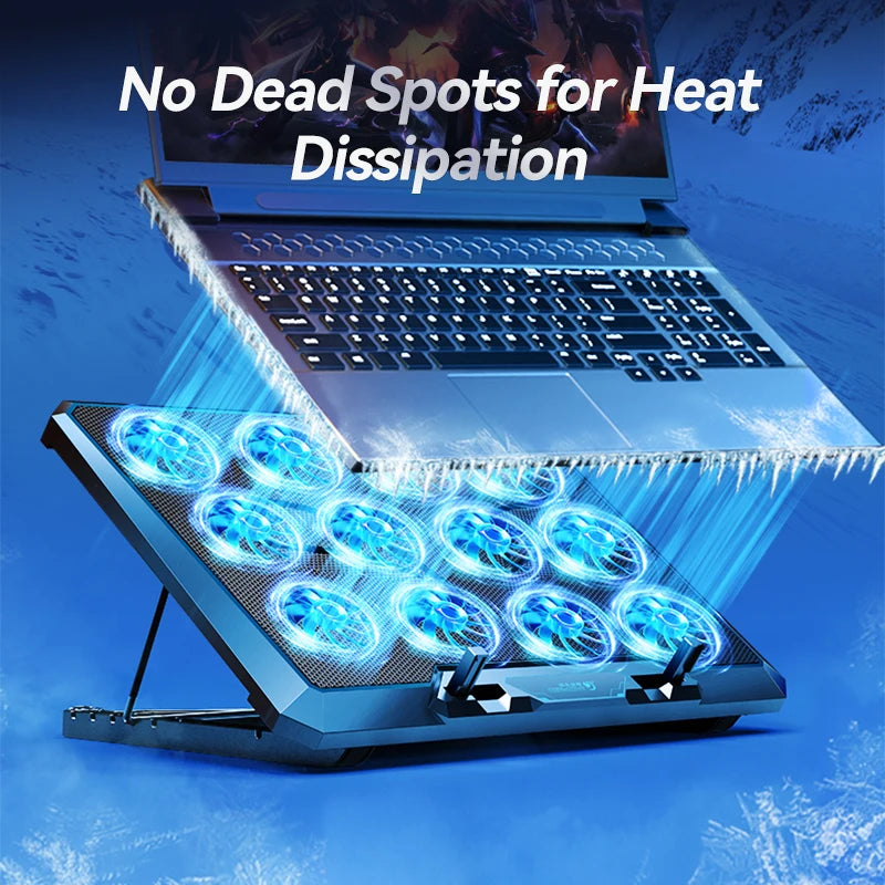 Laptop Cooling Pad 12 Fans Adjustable Stand
