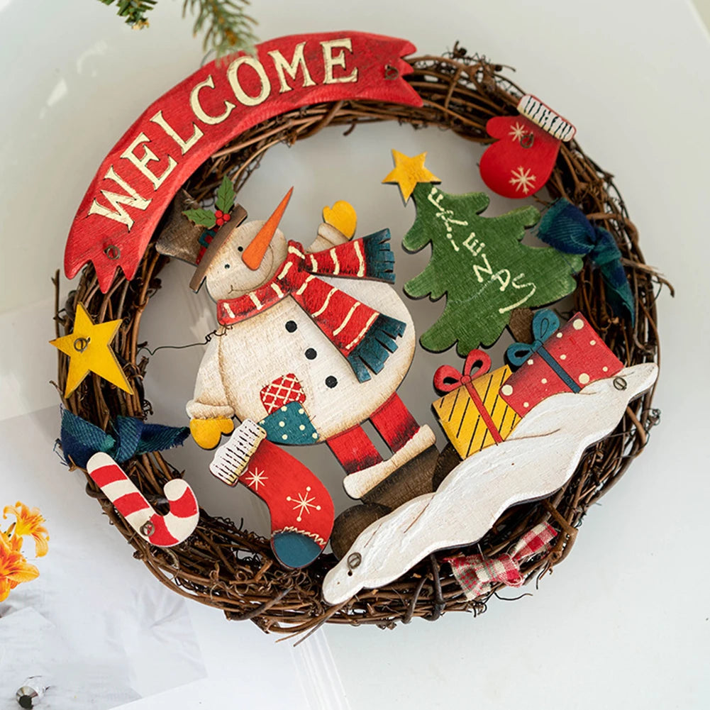Rustic Wooden Christmas Santa Welcome Plaque