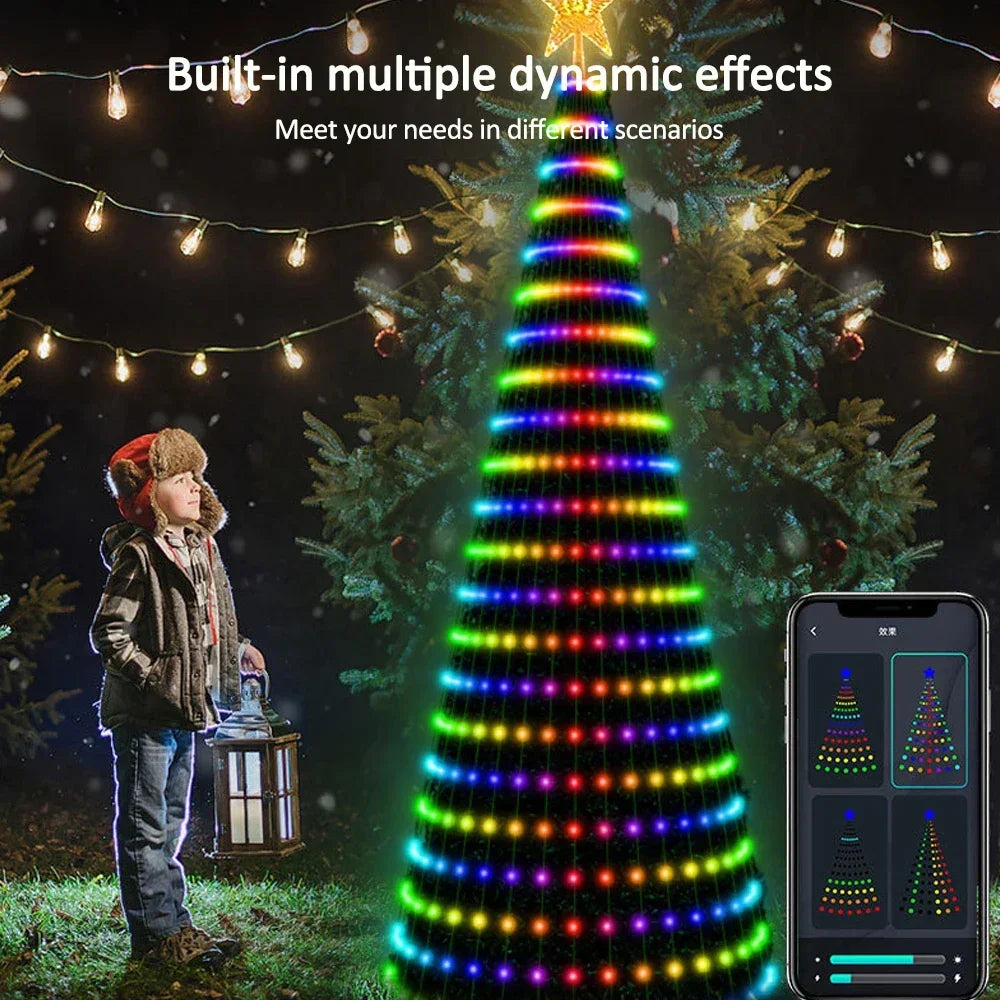 Christmas Tree Star Lights with RGB Smart Bluetooth App