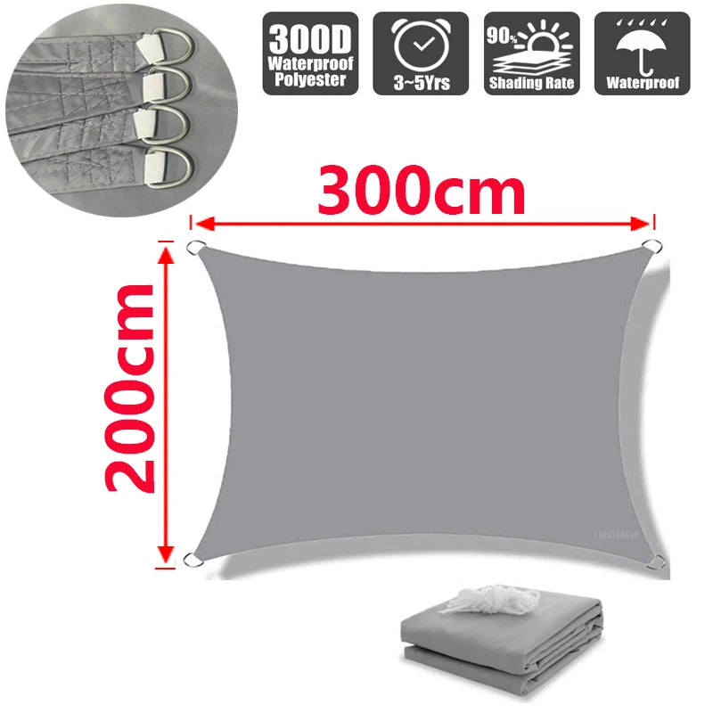 Shade Sail Waterproof Polyester (Grey)