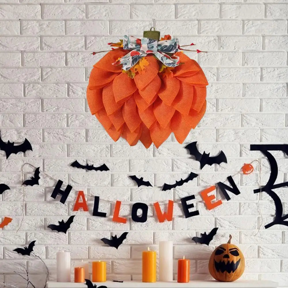 Pumpkin Wreath Autumn Front Door Decoration 40cm