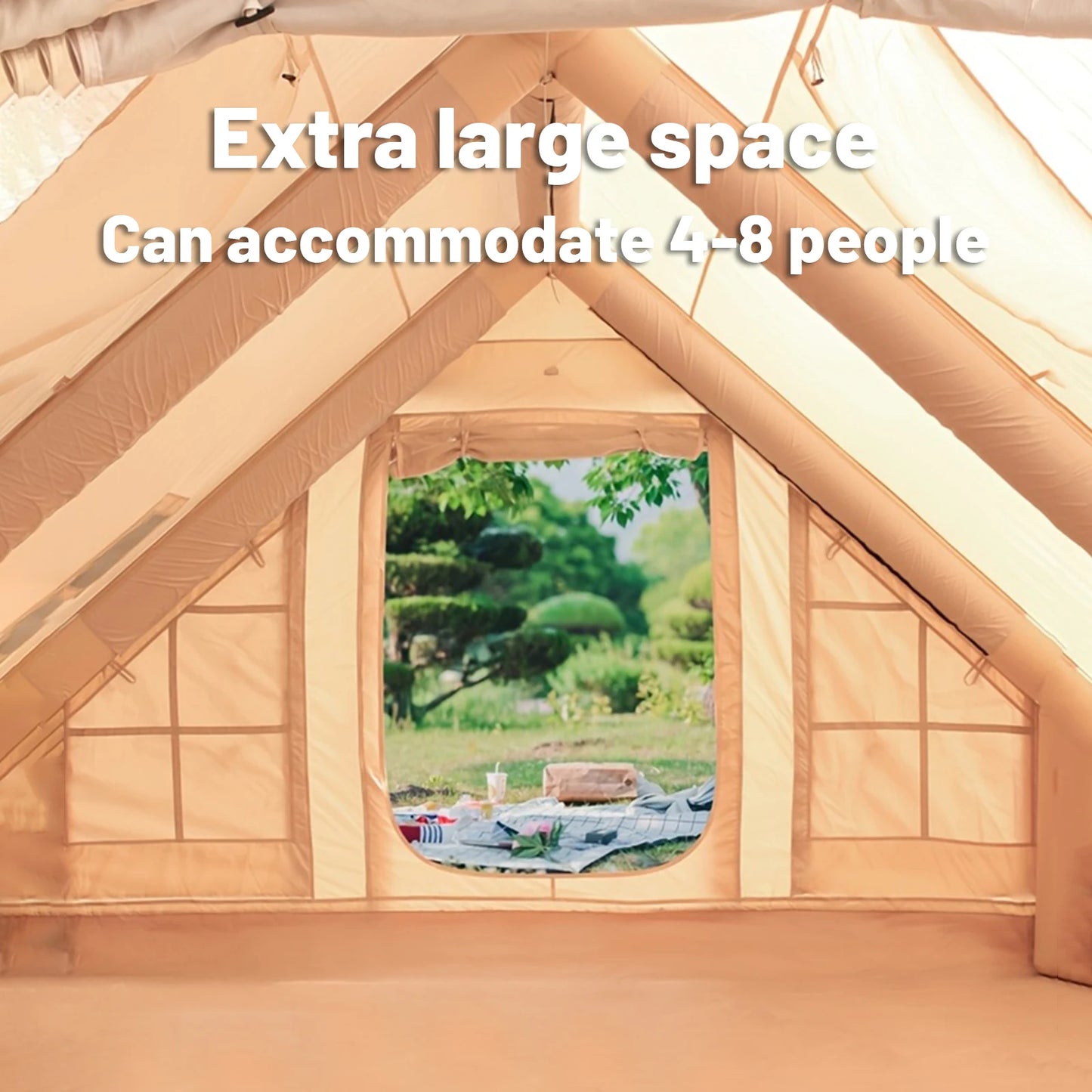 Outdoor Camping Tent with Inflatable Four Season Cabin