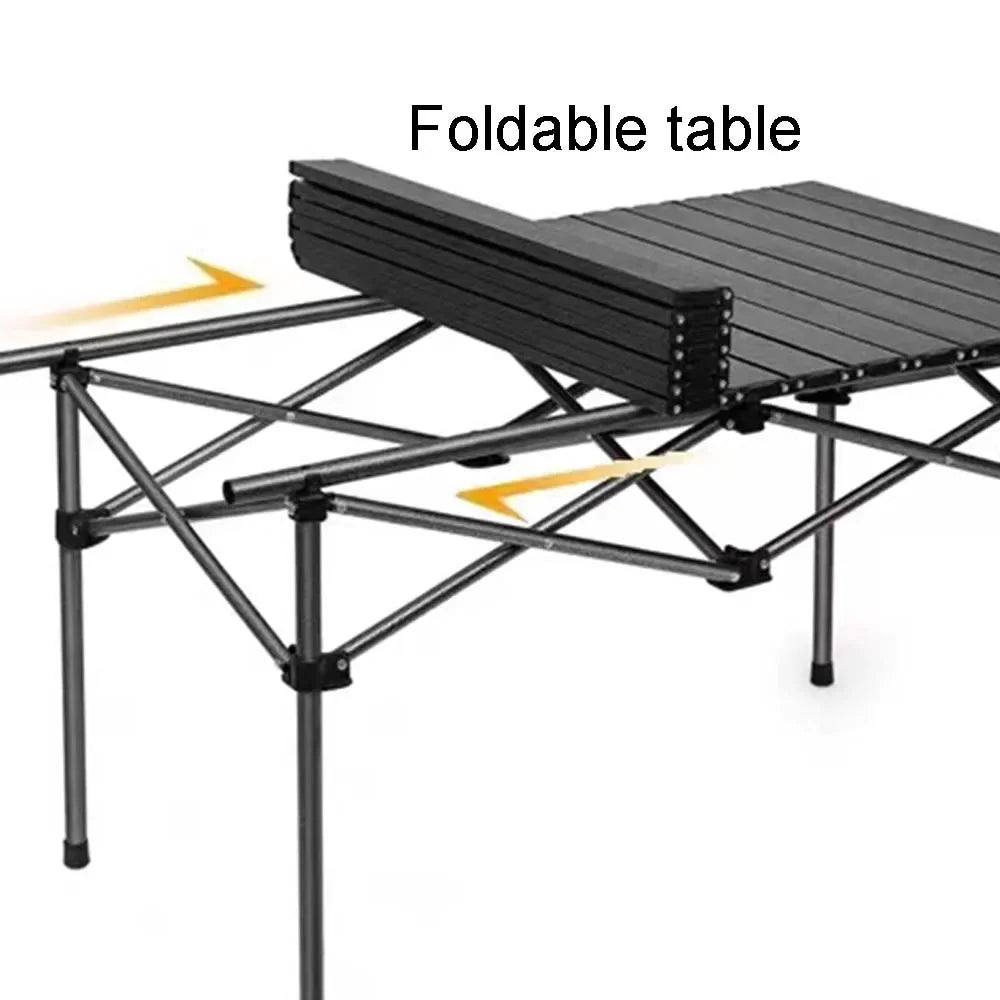 Camping Table Portable Folding Outdoor Black Metal
