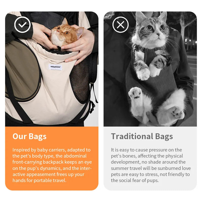 Pet Backpack Front Carrying Breathable Nylon