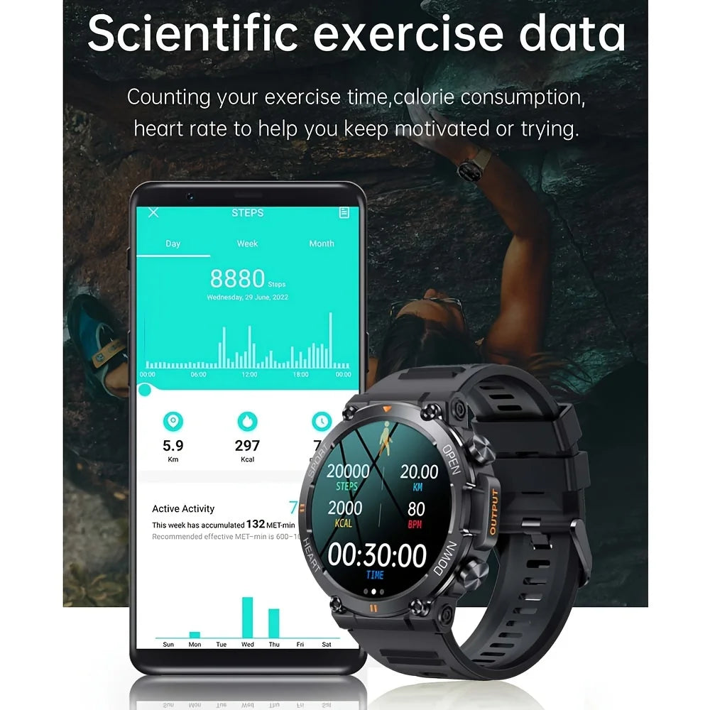 Smart Watch Men Bluetooth Heart Rate Fitness Tracker