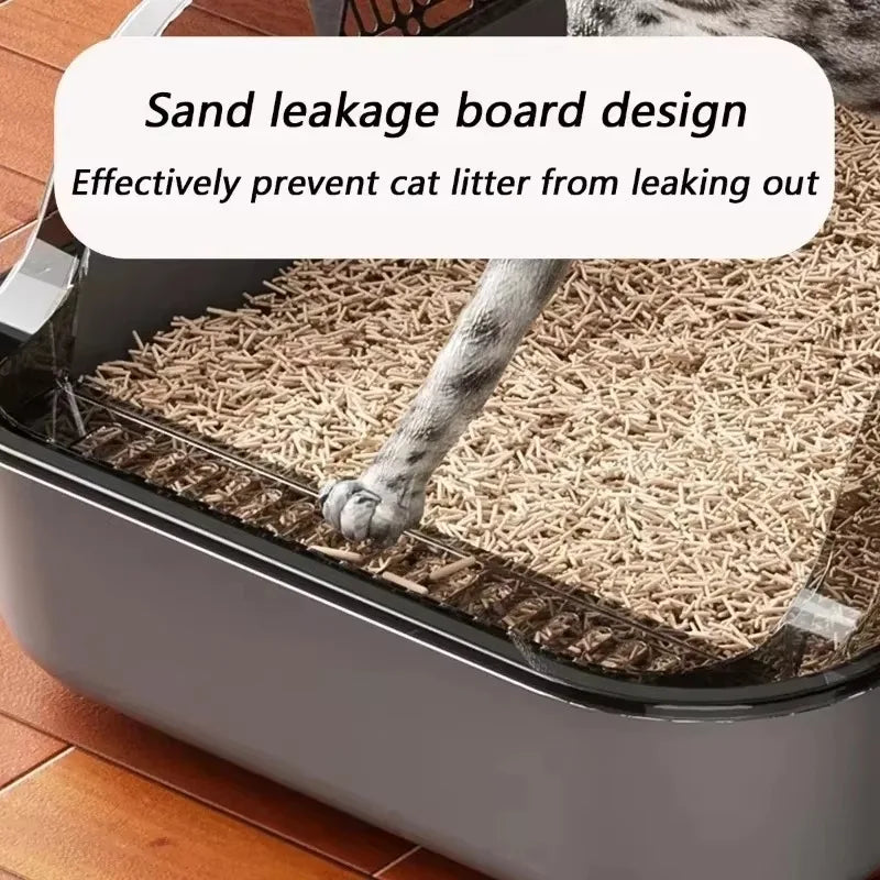 Cat Litter Box with Splashproof Removable Tray