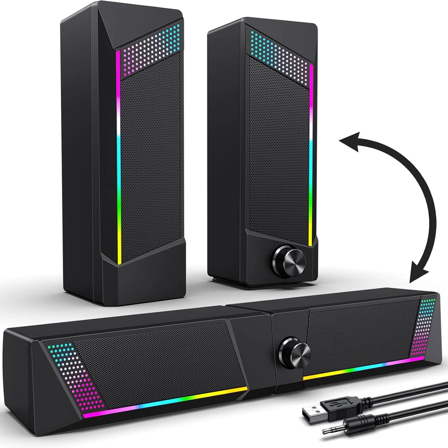 Computer Speaker RGB Light Subwoofer Bluetooth Soundbar