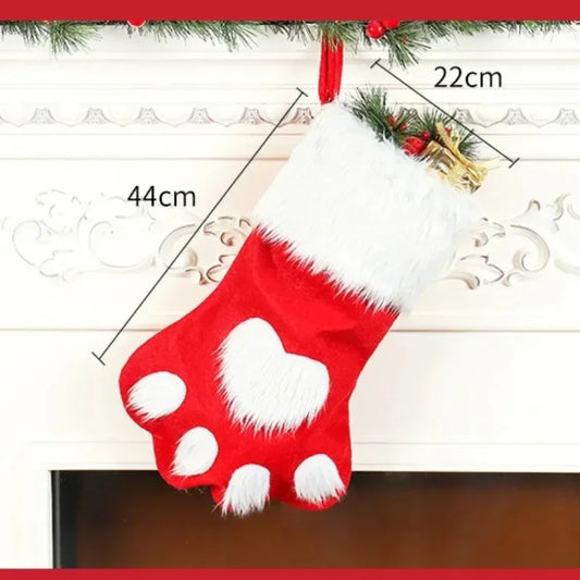 Christmas Dog Paw Stocking