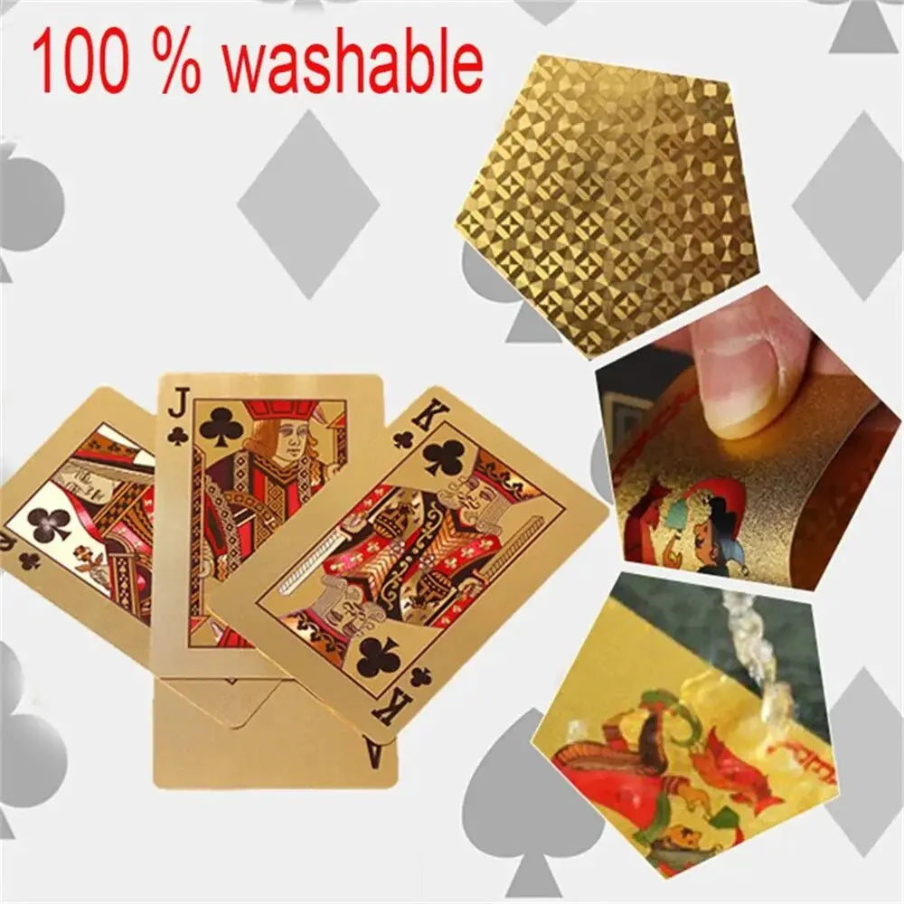 Playing Cards Gold Foil Waterproof Durable Poker Set