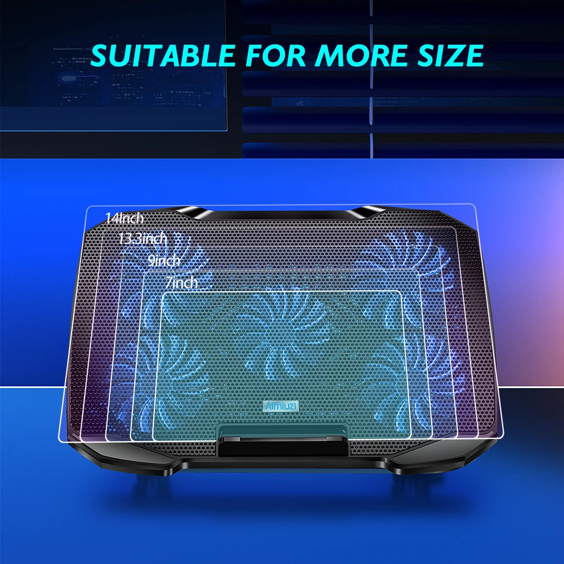 Laptop Cooling Pad Adjustable Stand with 5 Fans