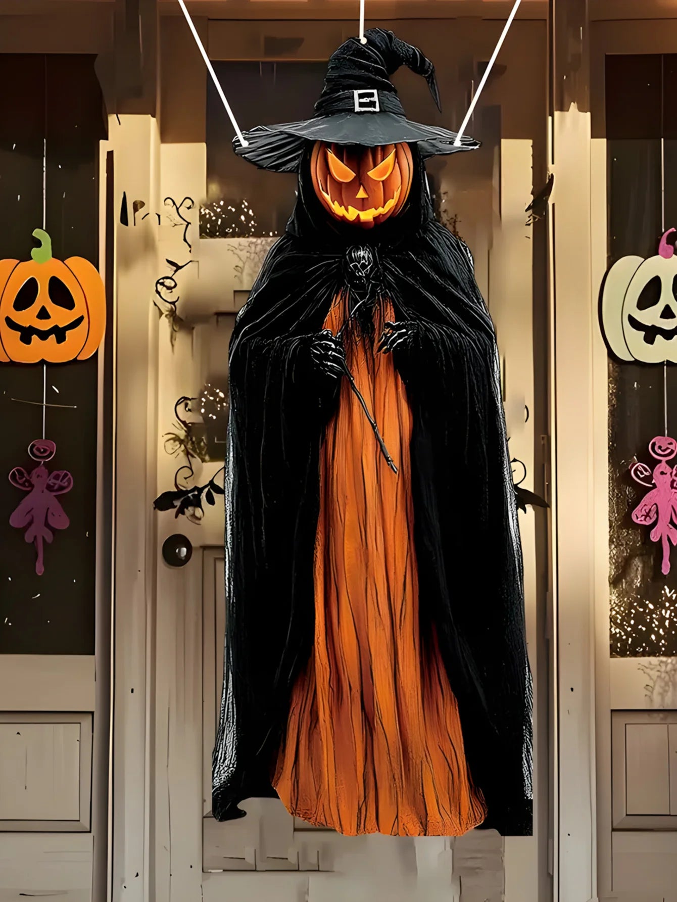 Halloween Pumpkin Man with Hanging Cloth Decoration