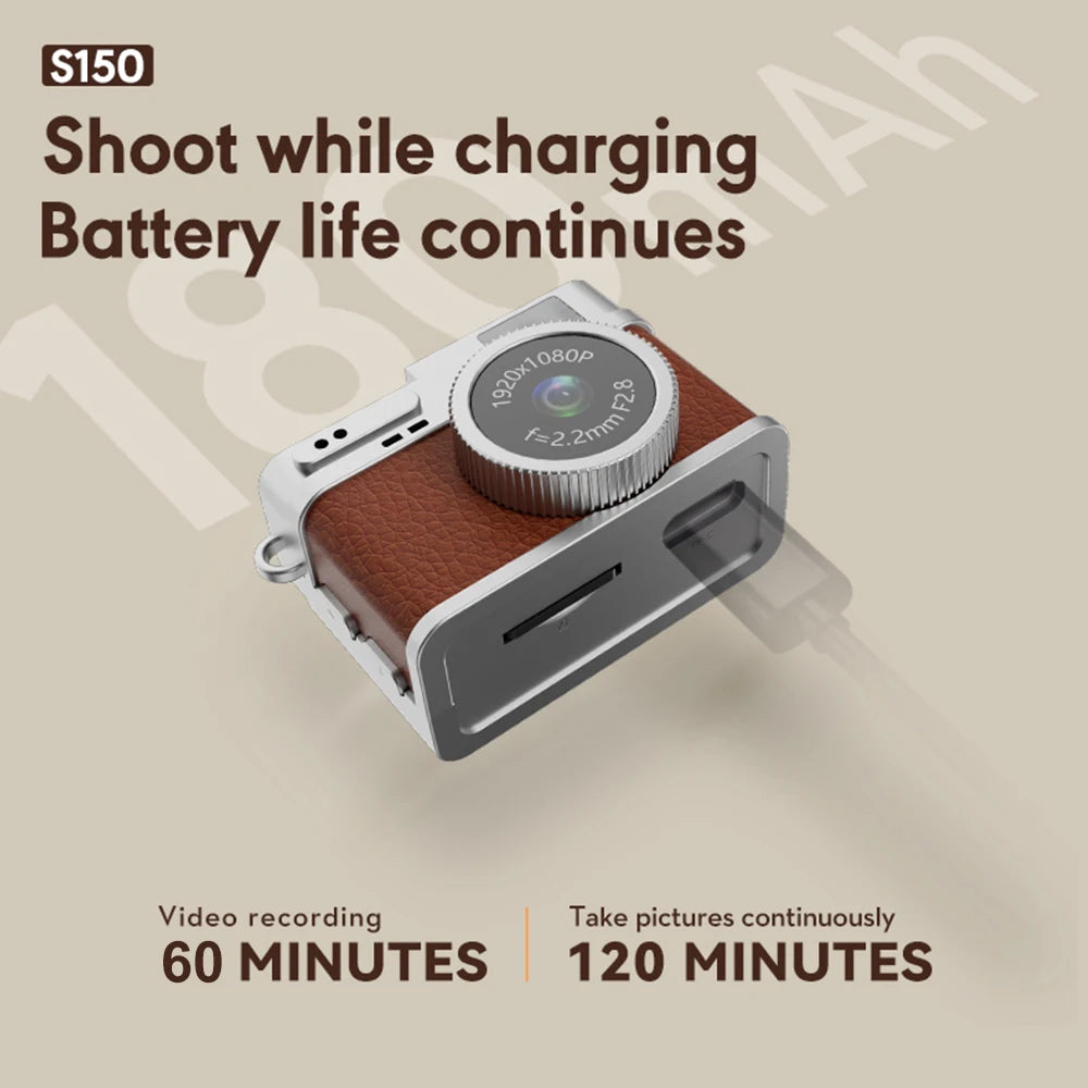 Mini Camera Video Recorder 1080P CCD Retro Compact Portable