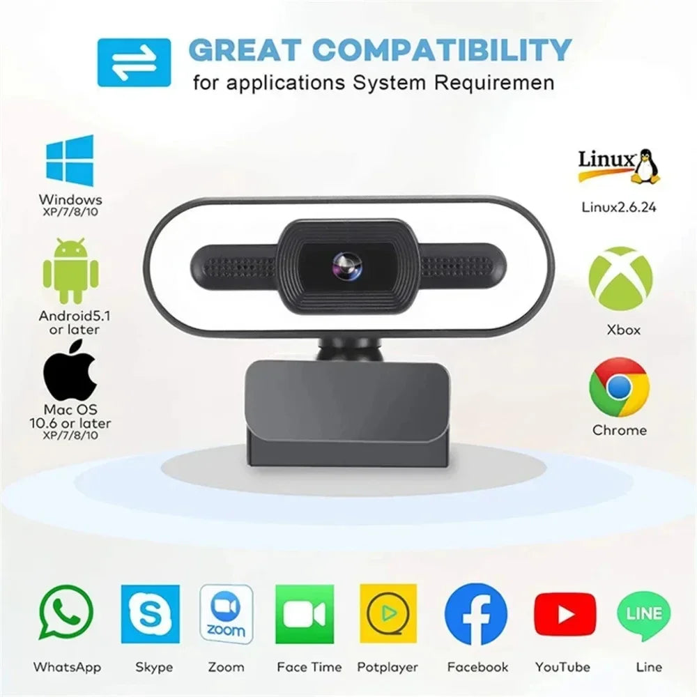 Webcam Full HD 4K Autofocus with Microphone