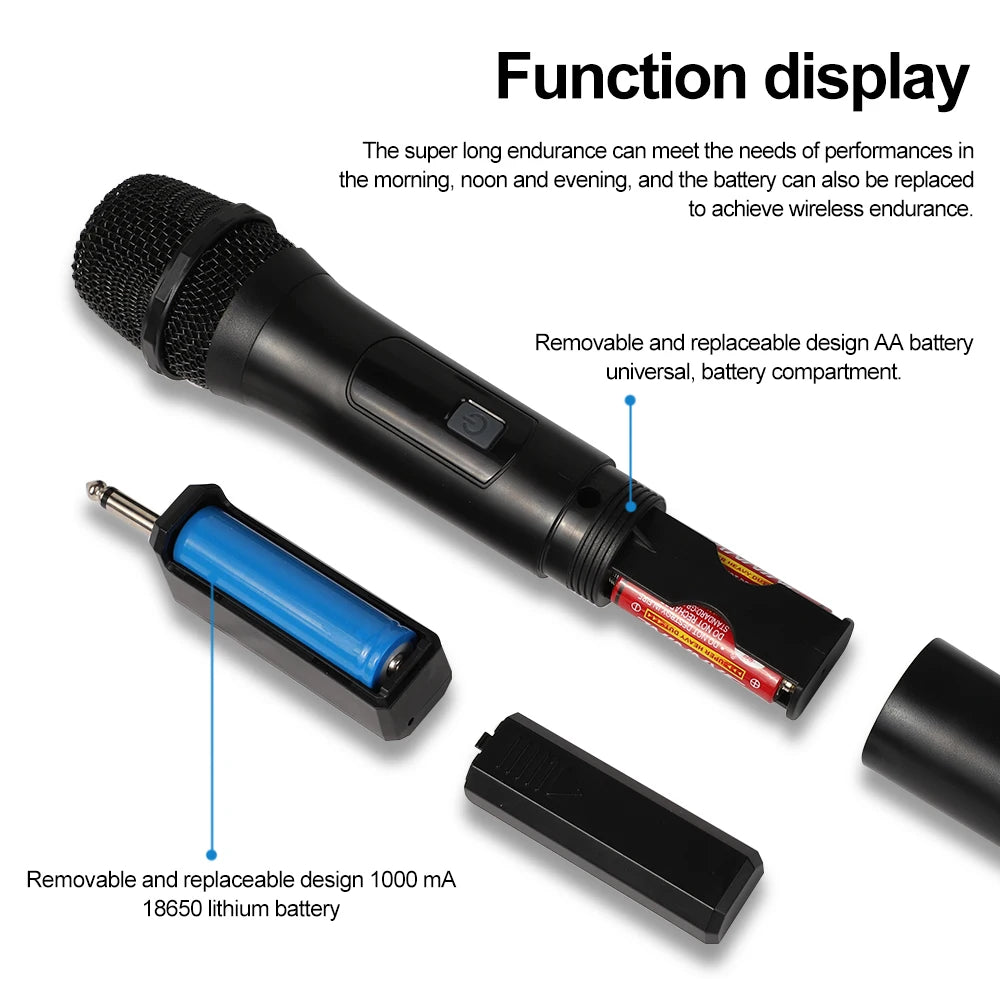 Wireless Microphone Dual Channel Handheld VHF System