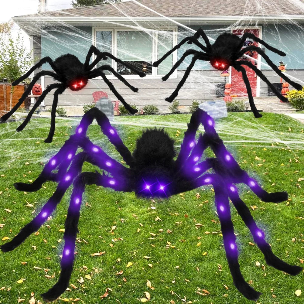 Halloween Spider Decoration with Light-Up Red Eyes