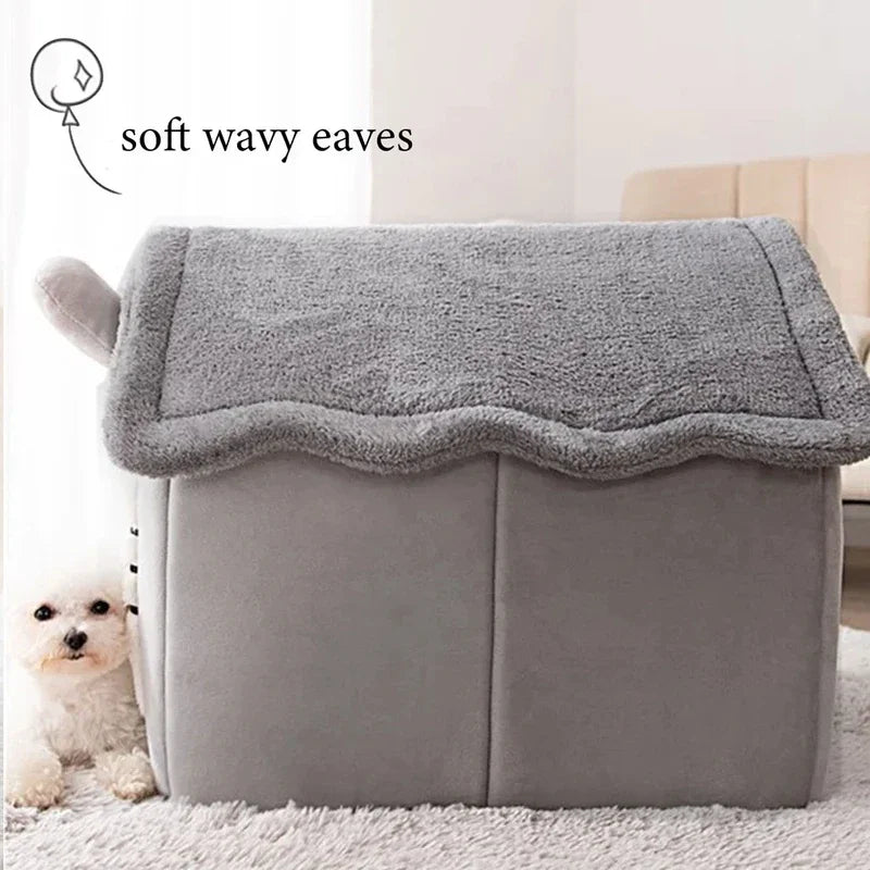 Pet House Folding Winter Bed with Removable Cover