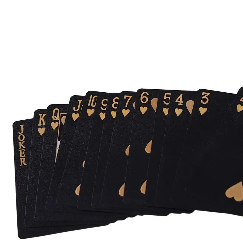 Poker Cards Waterproof PVC Black Rose Deck