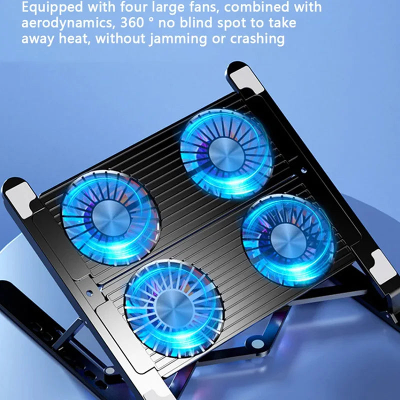 Laptop Cooling Pad Adjustable Stand with 4 Fans