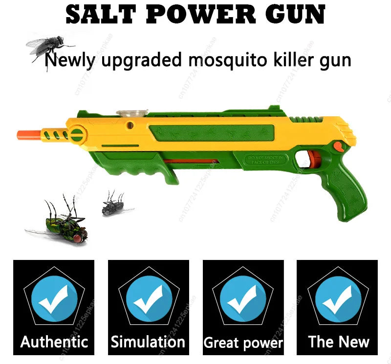 Salt Gun Fly Mosquito Shooter Plastic Toy Rifle