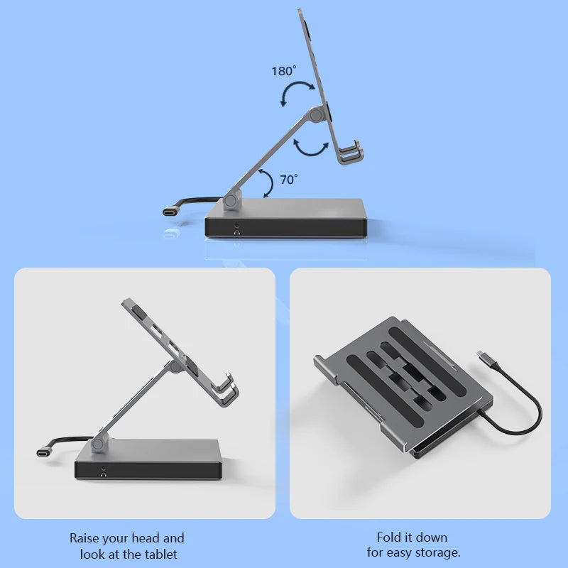 iPad Stand Docking Station USB C Hub 9-in-1