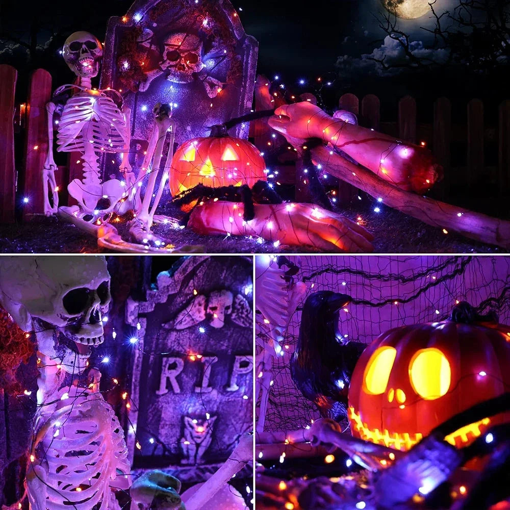 Halloween Fairy Lights with Purple Orange Lights