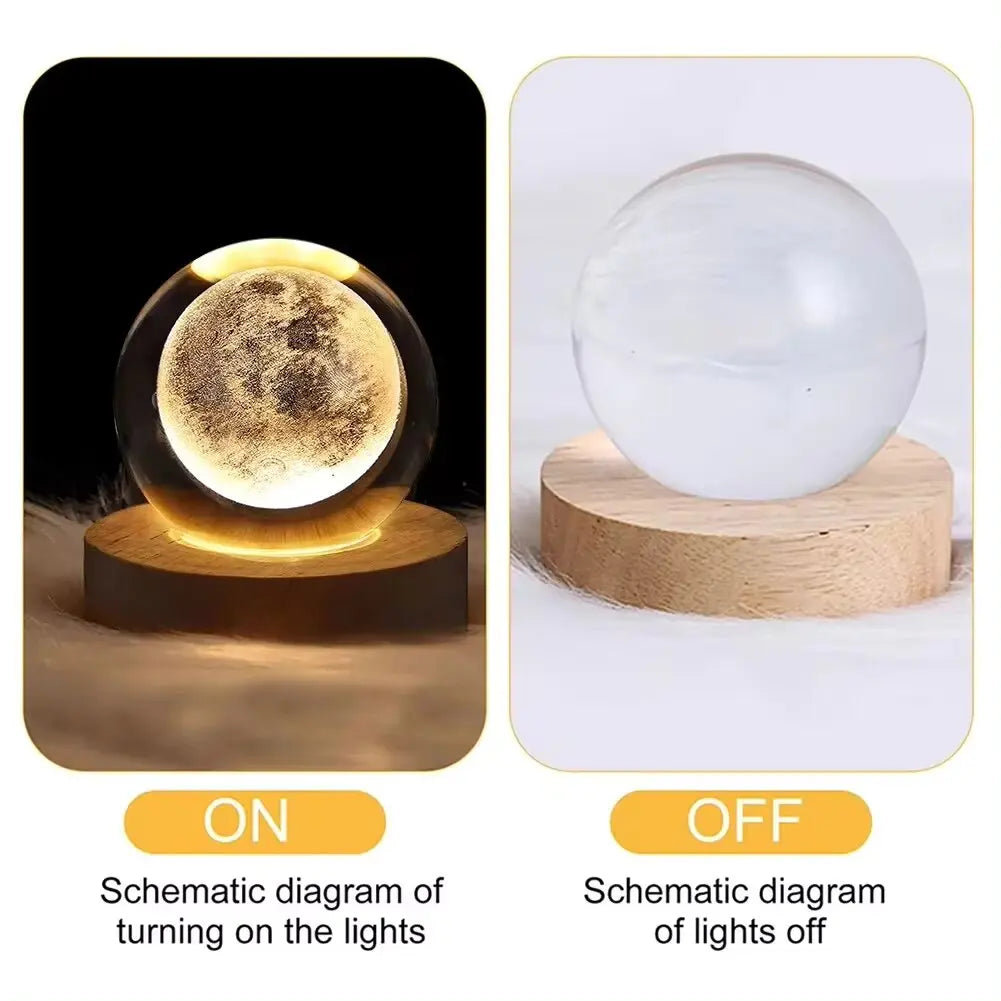 Crystal Ball Night Light Moon Lamp USB