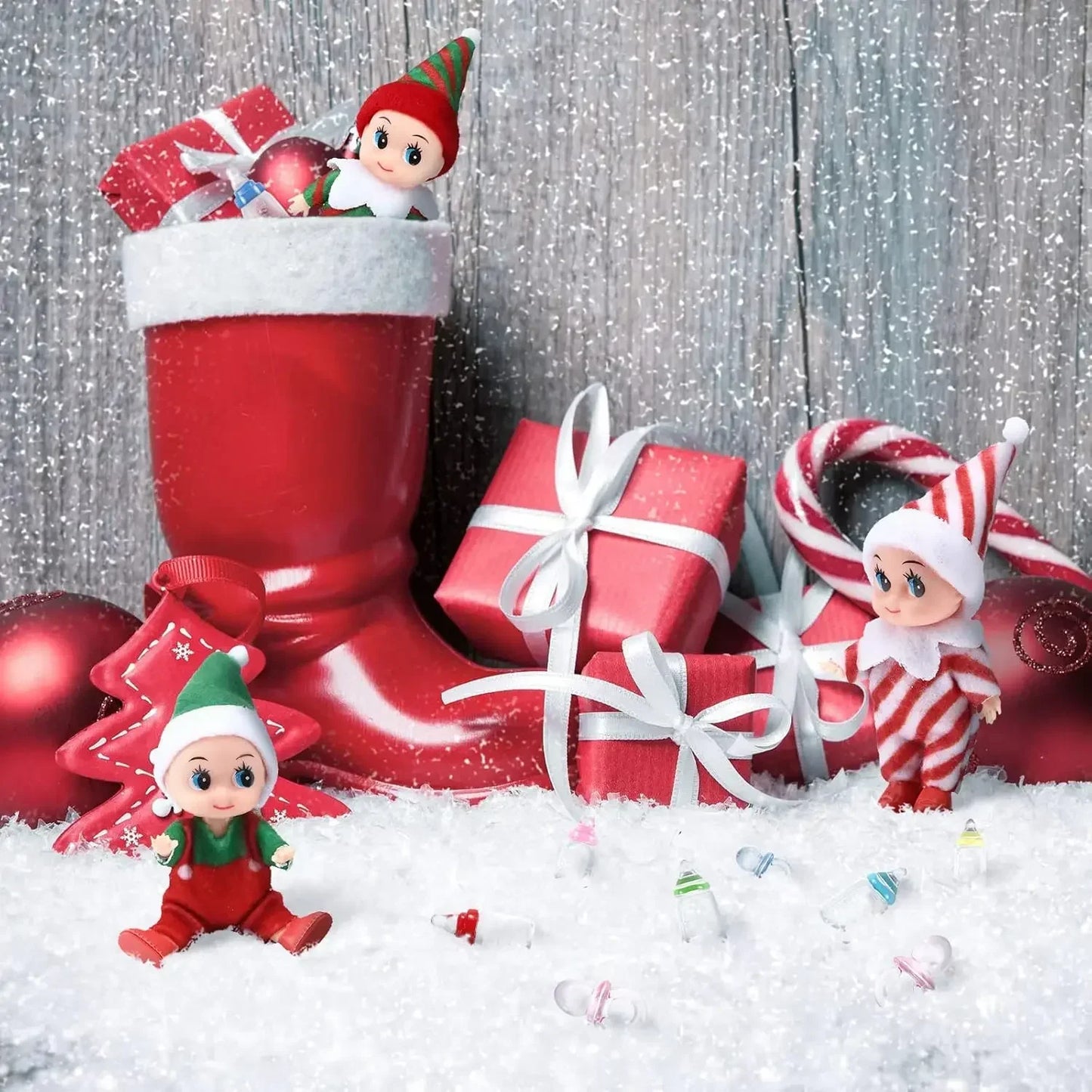 Christmas Elf Dolls with Mini Plush Set (6pcs)