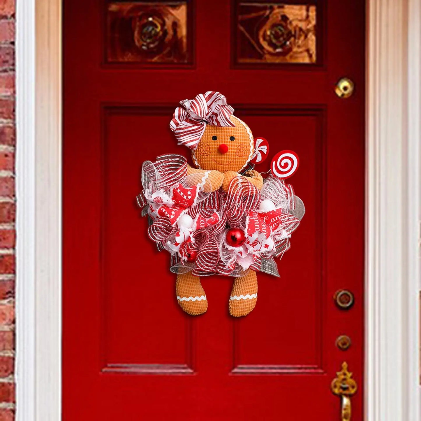 Christmas Wreath with Gingerbread Man for Decoration