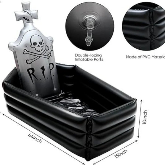 Halloween Skeleton Ice Bucket Inflatable Coffin Cooler