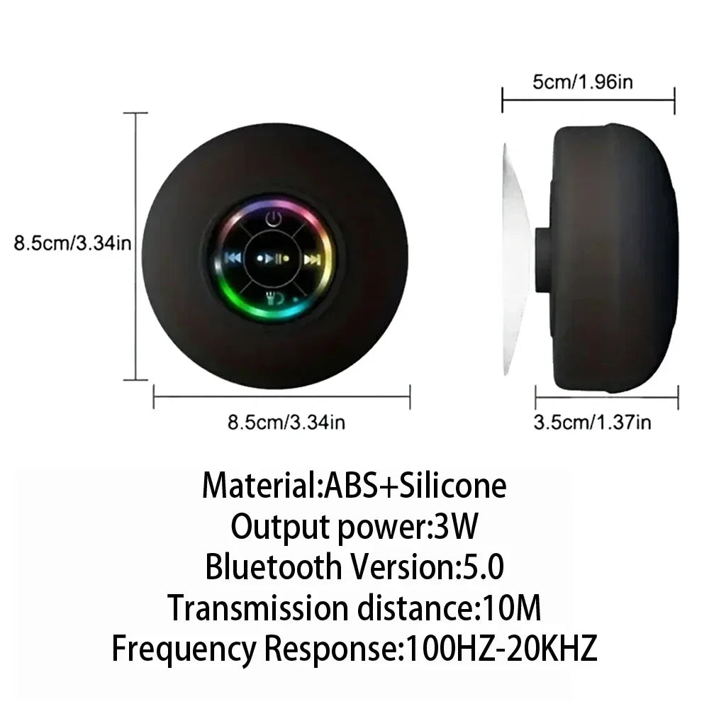 Bluetooth Portable Waterproof Speaker Suction Cup Bathroom Loudspeaker