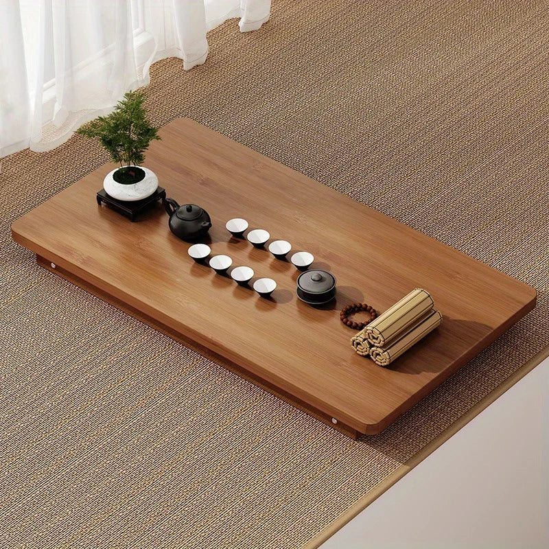 Coffee Table Bamboo Top Foldable Wooden