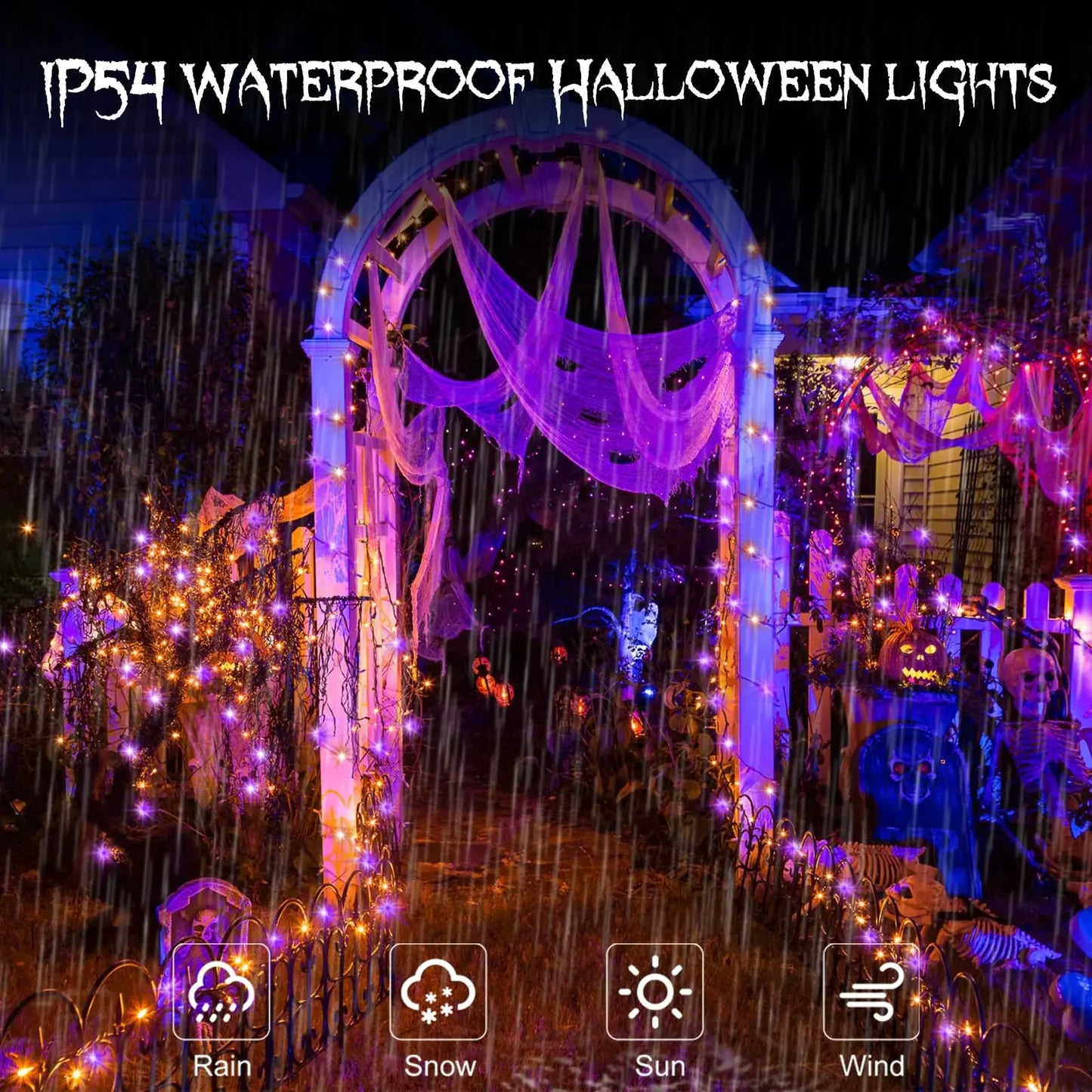 Halloween Fairy Lights with Purple Orange Lights