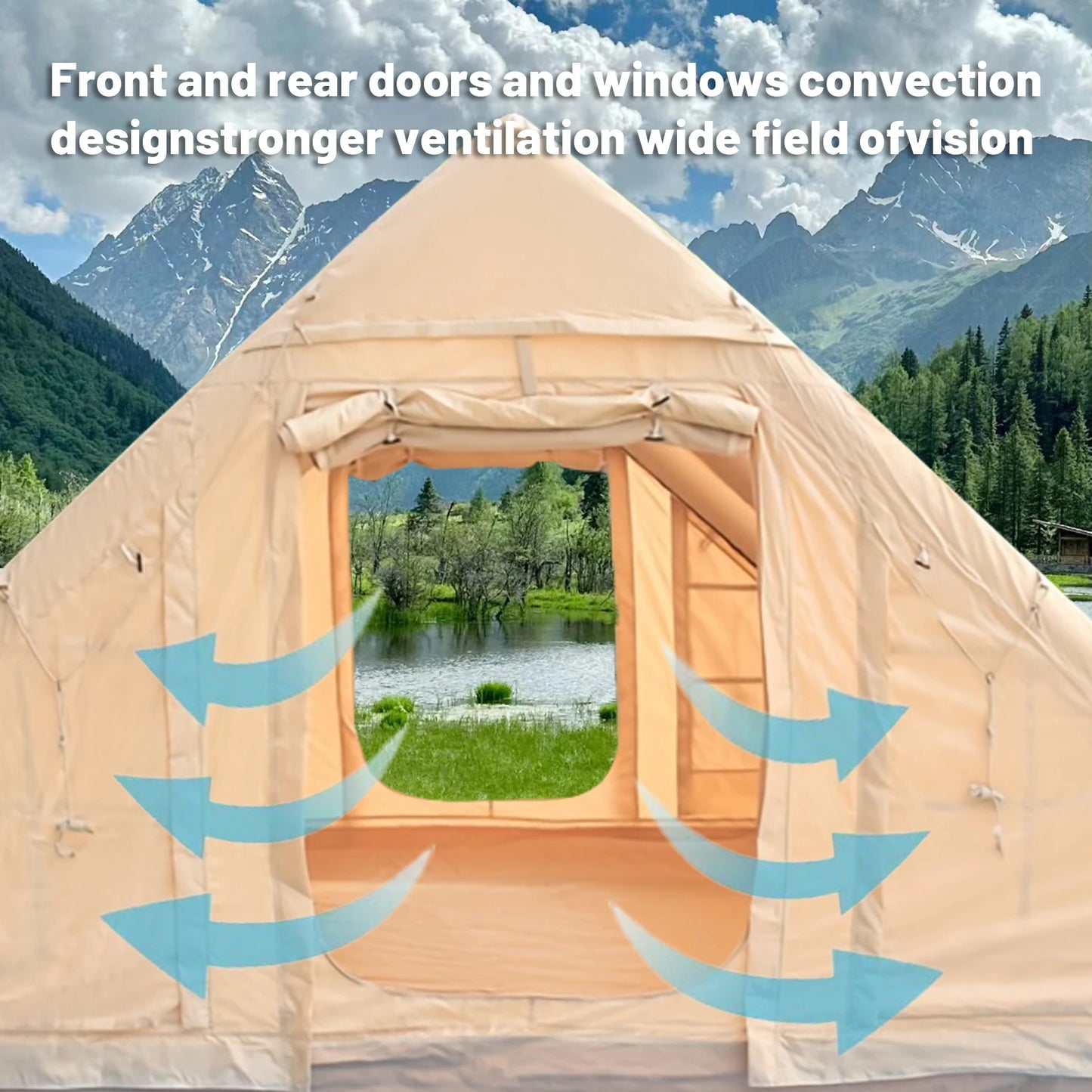 Outdoor Camping Tent with Inflatable Four Season Cabin
