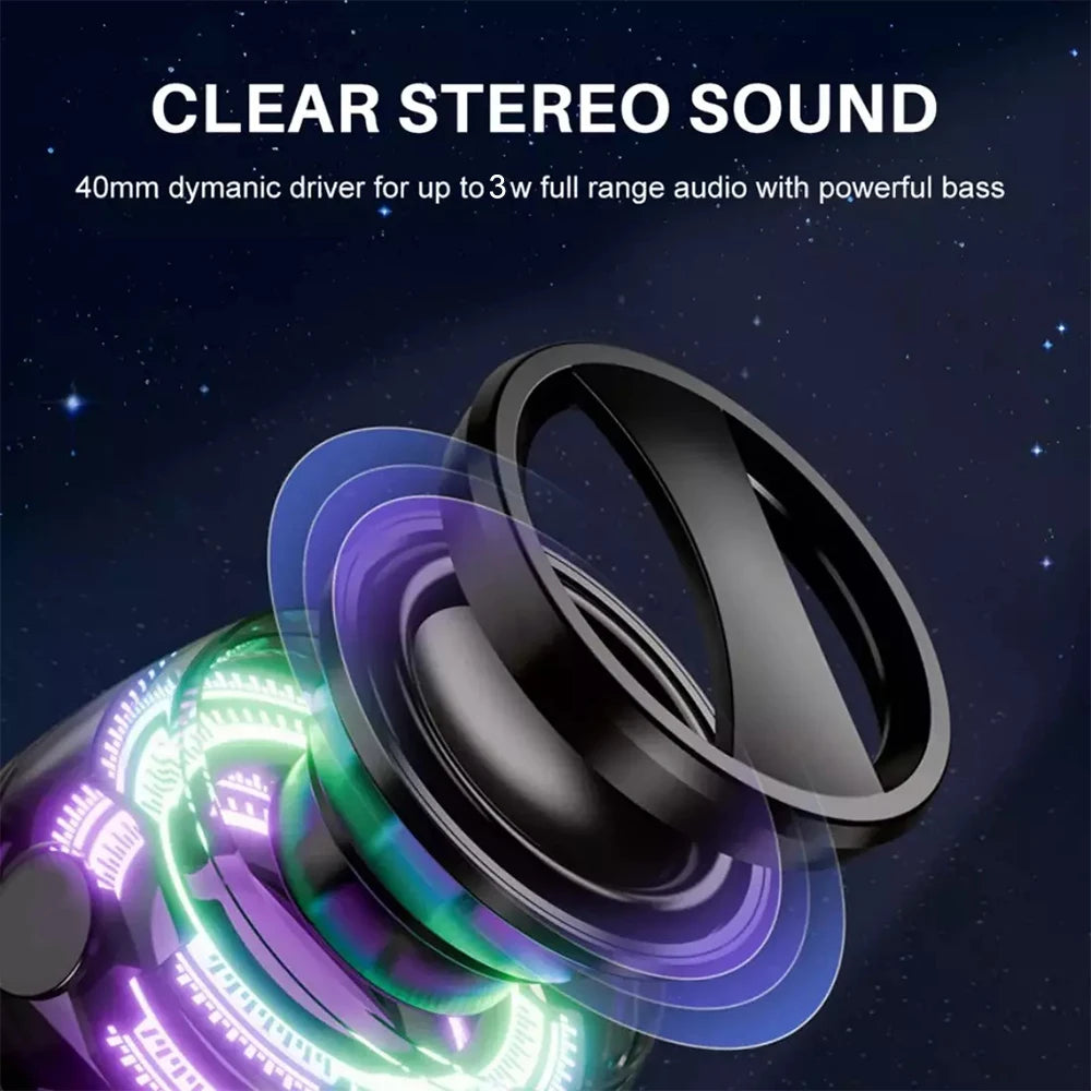 Magnetic Bluetooth Portable Mini Speaker LED Stereo Soundbar