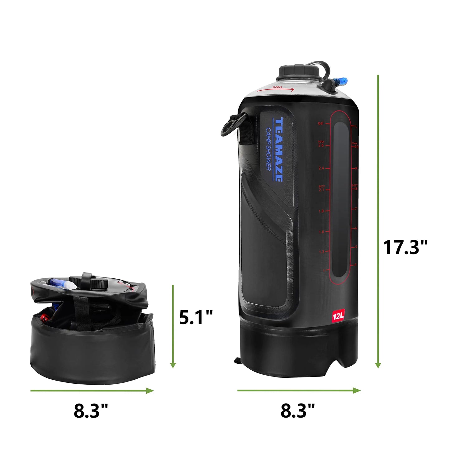 Outdoor Shower Camping Shower Bag with Solar Pressure Pump