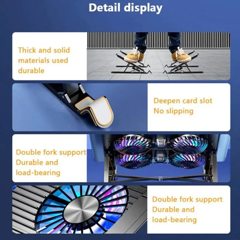 Laptop Cooling Pad Adjustable Stand with 4 Fans