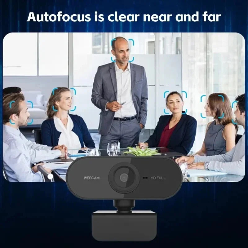Webcam 1080P HD USB with Microphone Tripod