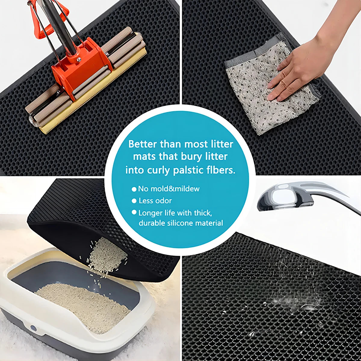 Cat Litter Mat Waterproof Double Layer Washable EVA