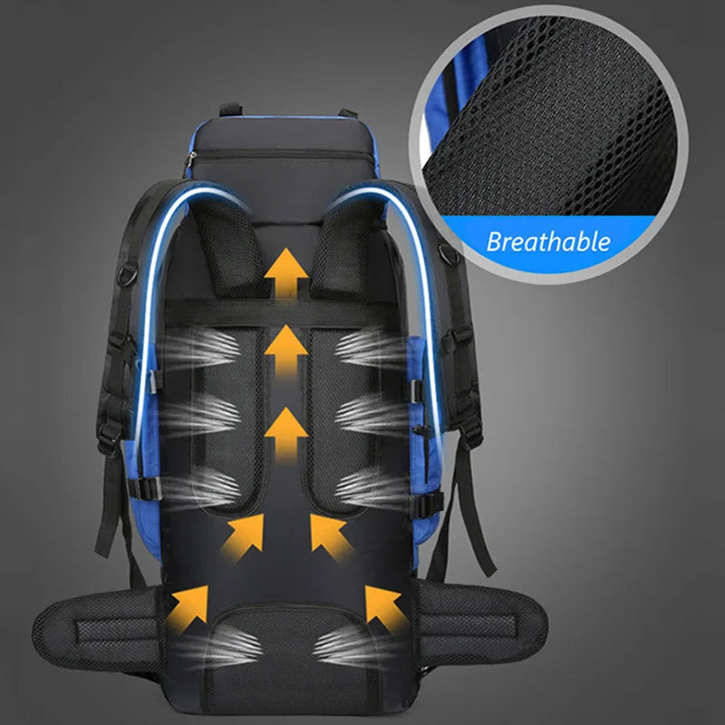 Outdoor Camping Backpack with 90L Waterproof