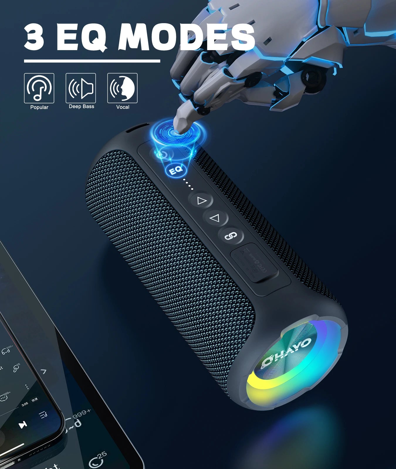Bluetooth Speaker with Portable Wireless Bass