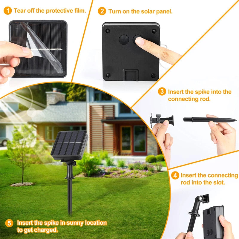 Solar String Lights with Waterproof LED (Warm White)
