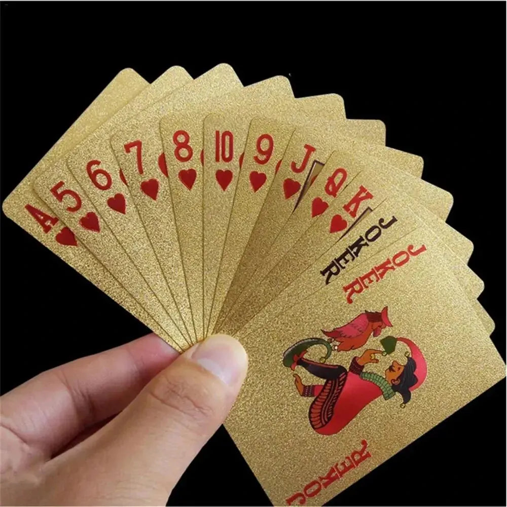 Playing Cards Gold Foil Waterproof Durable Poker Set