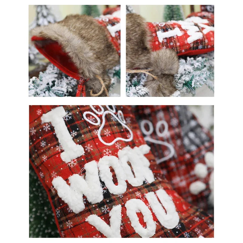 Christmas Fur Stockings Decoration