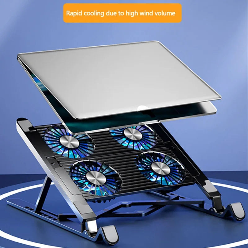 Laptop Cooling Pad Adjustable Stand with 4 Fans