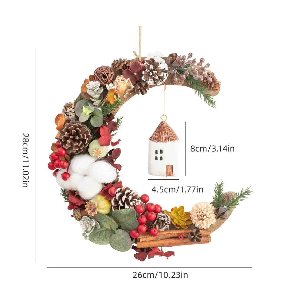Wreath Moon Artificial Flower Garland for Door Wall