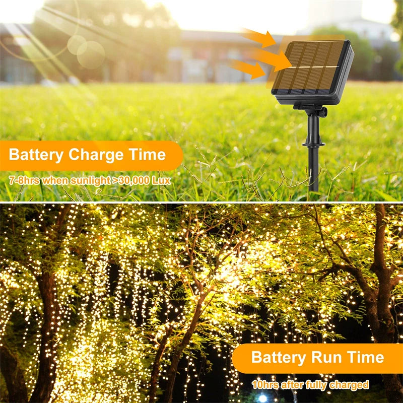 Solar String Lights with Waterproof LED (Warm White)