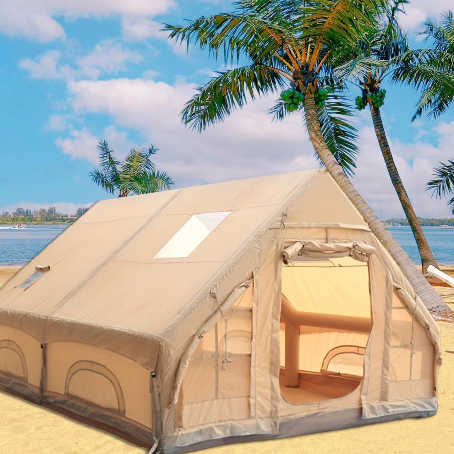 Outdoor Camping Tent with Inflatable Four Season Cabin